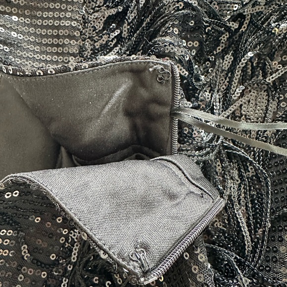 NWT 12th Tribe Festival Black Fringe Sequence Skirt - Picture 9 of 13